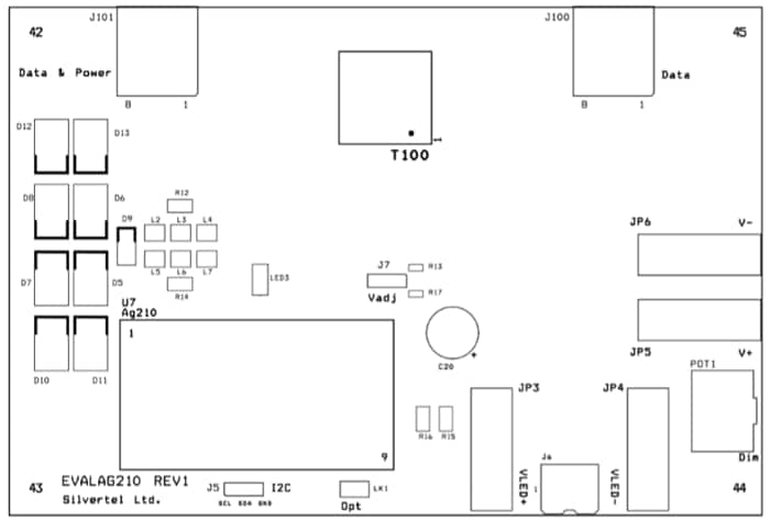 Mechanical Drawing - Silvertel EvalAg210 Evaluation Board